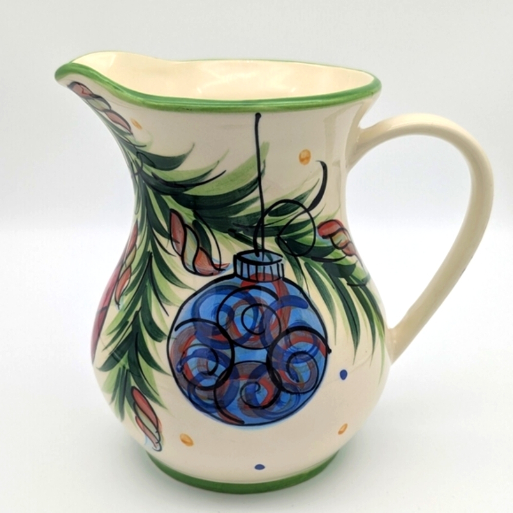 Vintage (2001) Gail Pittman Christmas Ceramic Pitcher - Picture 2 of 6